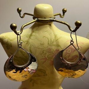 Elegant Hammered Silver Earrings -vintage Silpada